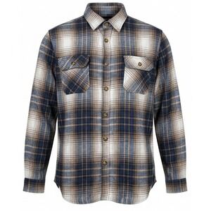 Molokai Long‎ Sleeve Flannel Shirt - NWT Mens Medium Navy / Brown - #48365-A10